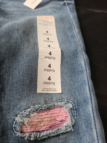 Jumping Beans Embellished Jegging Girls Size 4 Flip Sequin NEW Adjustable Waist - Picture 3 of 12