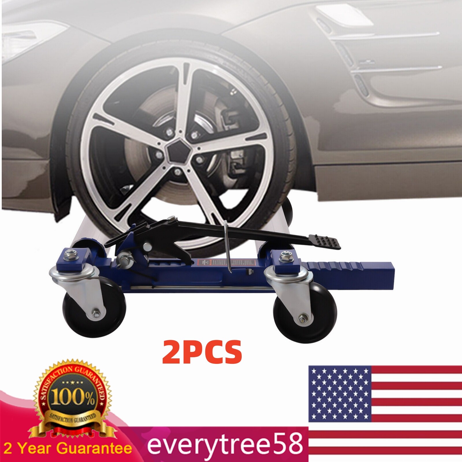 Set 2 1300 lbs Truck Car Wheel Moving Dolly Ratchet Auto Tire Lift