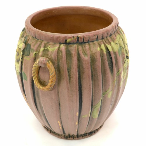 Antique WELLER POTTERY LOUELLA VASE by RUDOLPH LORBER Ring Handles MATTE c.1915 - Picture 6 of 12
