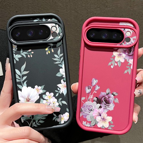 For Google Pixel 9 Pro XL 8 8A ShockProof Matte Silicone Floral Soft Case Cover - Picture 5 of 21