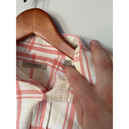 Burberry London Plaid Button Down Long Sleeve Dress Shirt Mens 16-41 - Picture 6 of 10
