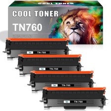 4PK TN760 Toner Cartridge fits for Brother TN730 MFC-L2710DW L2730DW HL-L2390DW