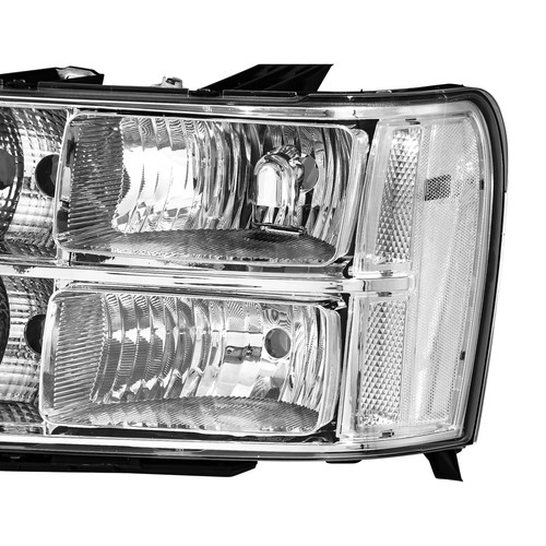 Conjunto de faros para GMC Sierra 1500 2500 3500HD 2007-2014 carcasa cromada - Imagen 5 de 9