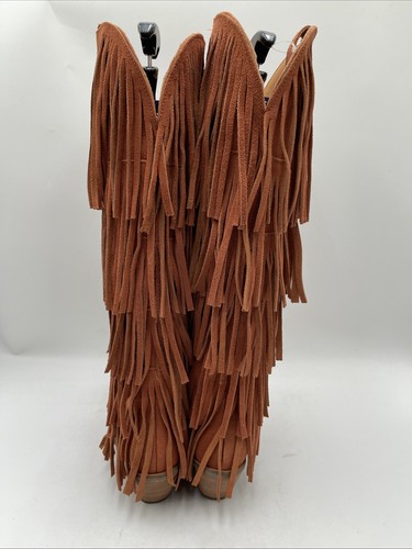 Dingo Women's Wild Child Suede Fringe Boots Orange Size 7M - Picture 4 of 8