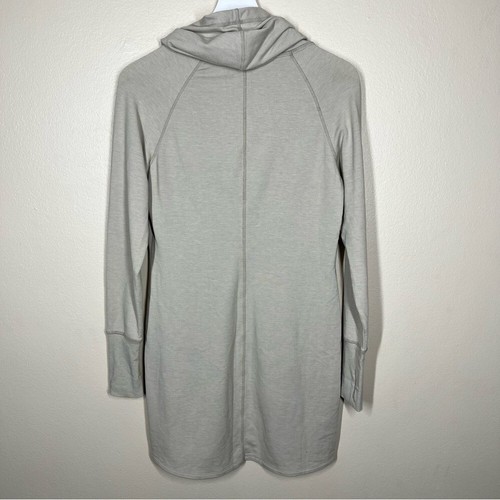 Athleta Womens Intention Cover Up Cowl Neck Hooded Tunic Dress Oatmeal Small - Picture 6 of 10