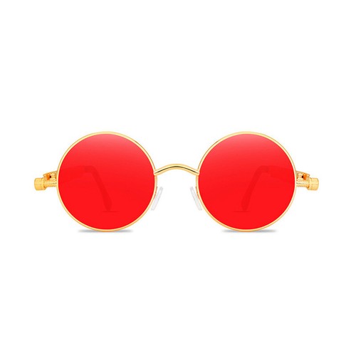 Vintage Round Steampunk Sunglasses Men Women Retro Metal Frame Circle Sunglasses - Picture 17 of 31