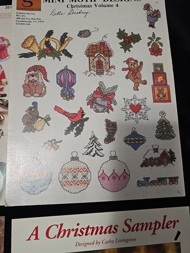 Christmas Cross Stitch Pattern Booklets Lot of 13 Vintage Mixed - Picture 7 of 20