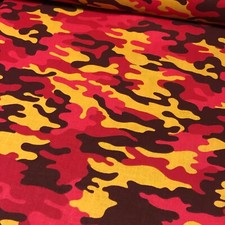 MDG CAMO 100 med cotton fabric by the yard - BLAZE - various shades pink orange
