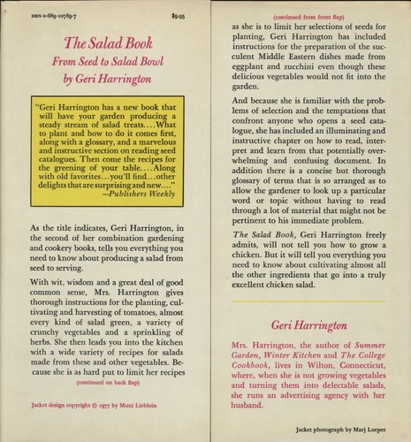 SALATBUCH Kochbuch Geri Harrington 1977 Hardcover 1./dj - Bild 2 von 12