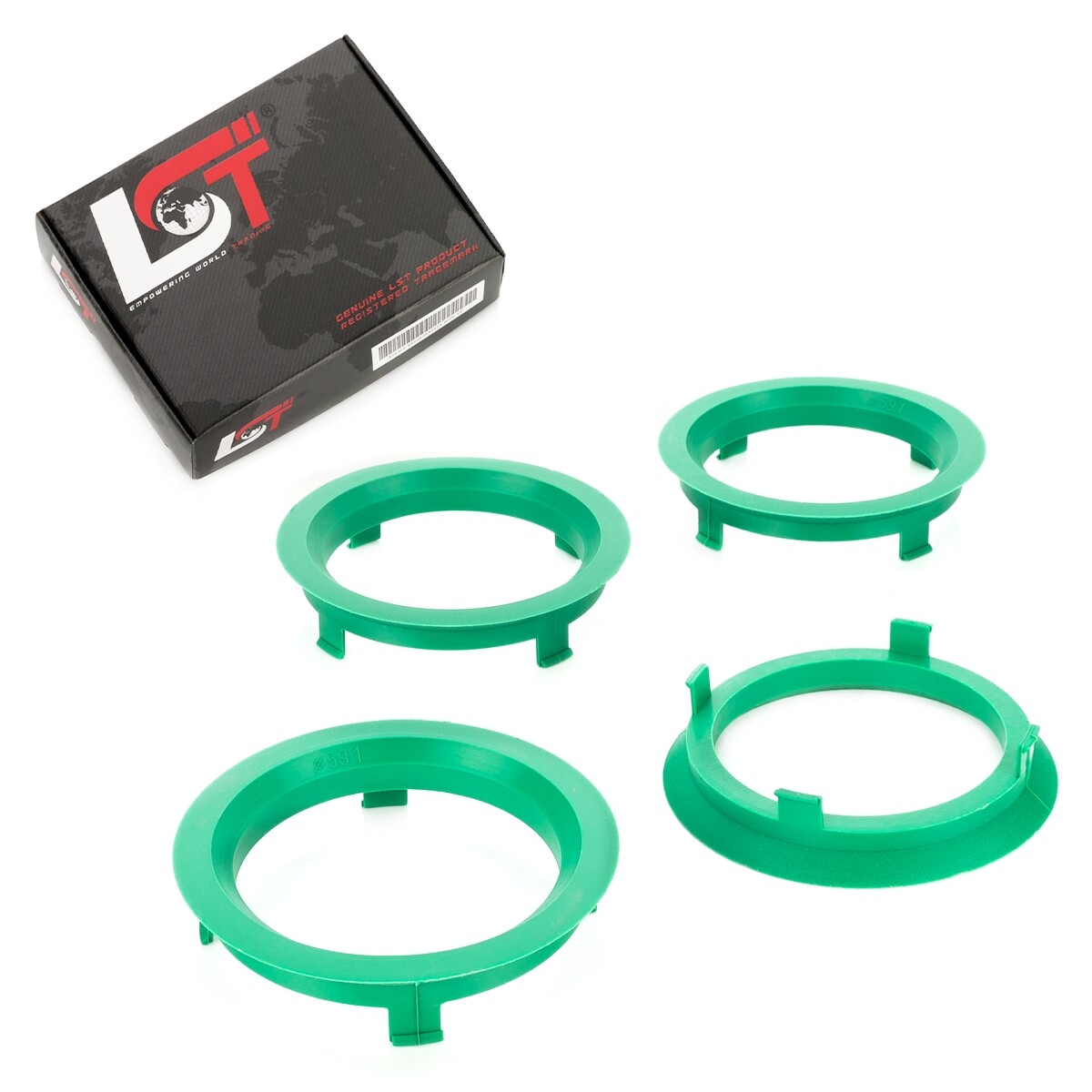 4x Distance Rings Centering Rings Green Ø 58.1 mm - Ø 70.1 mm for VW LUPO PASSAT