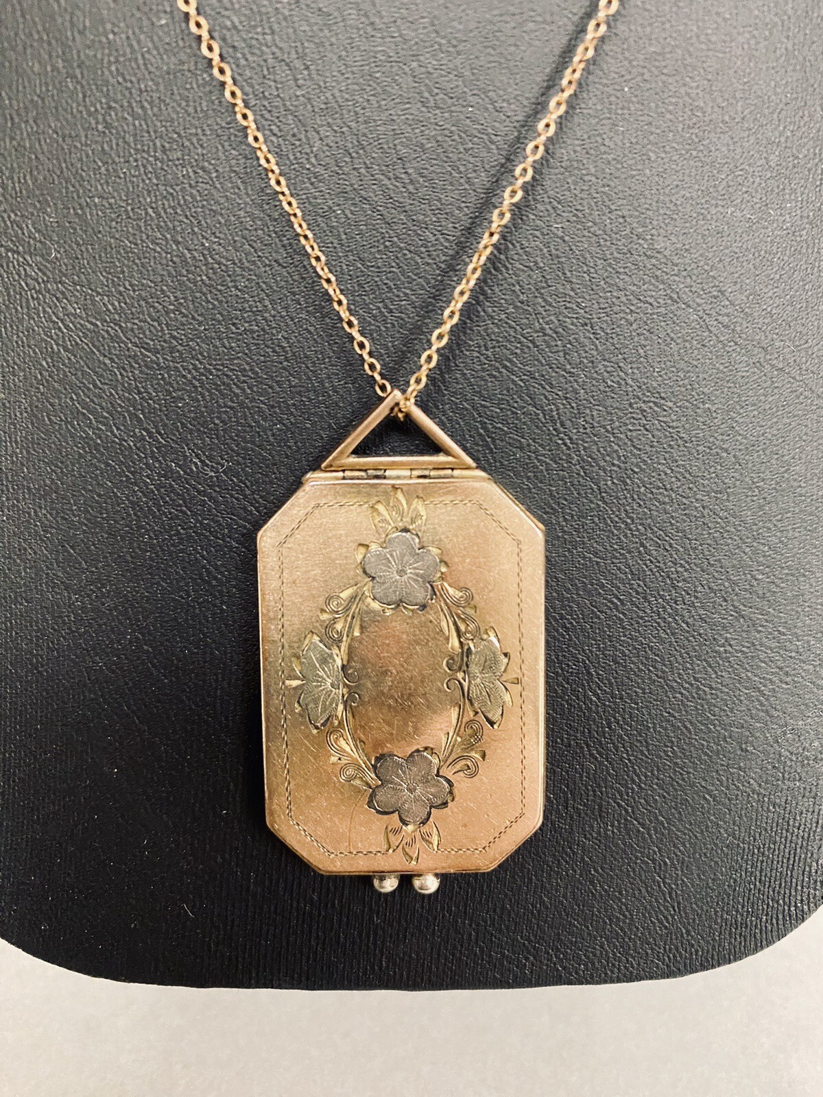 Antique Victorian Era Large Rectangular Etched Go… - image 2