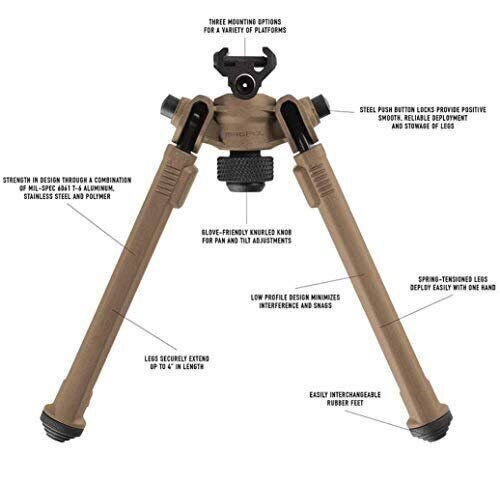 Accesorios Magpul - Bipode, Accesorio Picatinny, Pivotante Y Transversal,... - Imagen 5 de 7