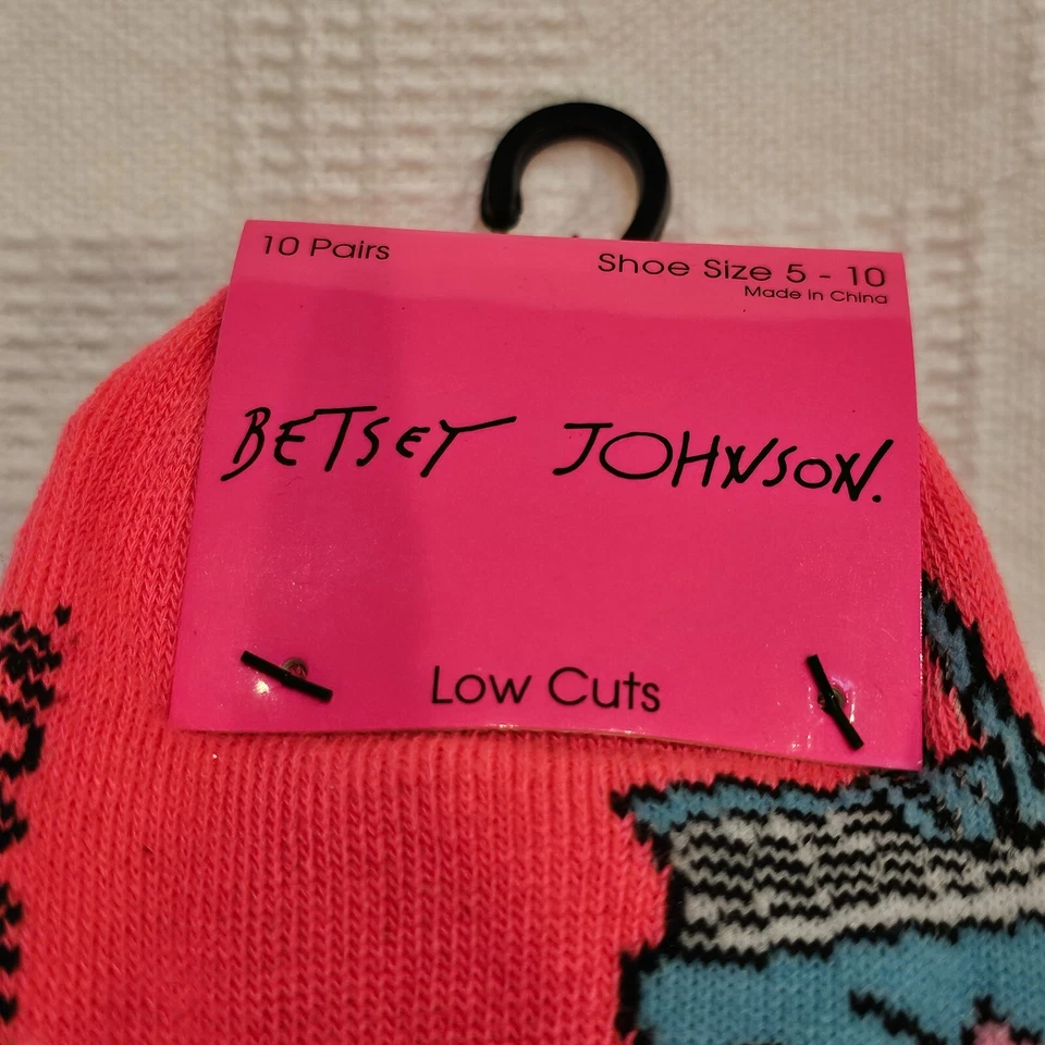 Paquete de 10 calcetines tobilleros Betsey Johnson corte bajo Love Spell para mujer talla 5-10 Foto 2 de 4