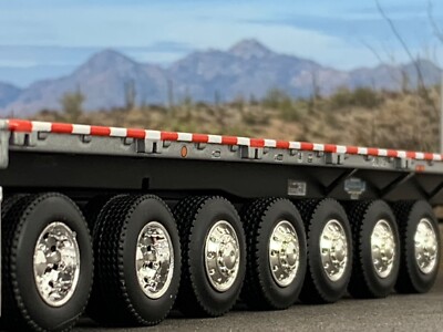 1/64 DCP SILVER 53' WILSON ROAD BRUTE 7 AXLE FLATBED TRAILER