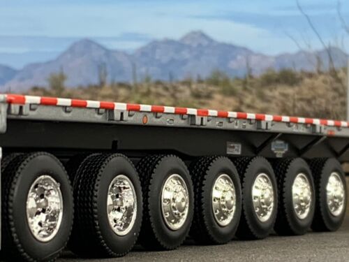1/64 DCP SILVER 53' WILSON ROAD BRUTE 7 AXLE FLATBED TRAILER W/ BULKHEAD - Picture 2 of 6