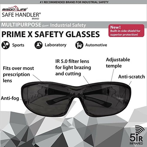 PrimeX IR5 Schutzbrille, Anti-Kratz-Beschlag, dunkelgrün (1 Paar) - Bild 3 von 8