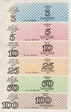 UKRAINE Crimea Tokarevo PRISIVASHNYI Set: 3, 5, 10, 25, 50 & 100 RUBLES 1992 UNC