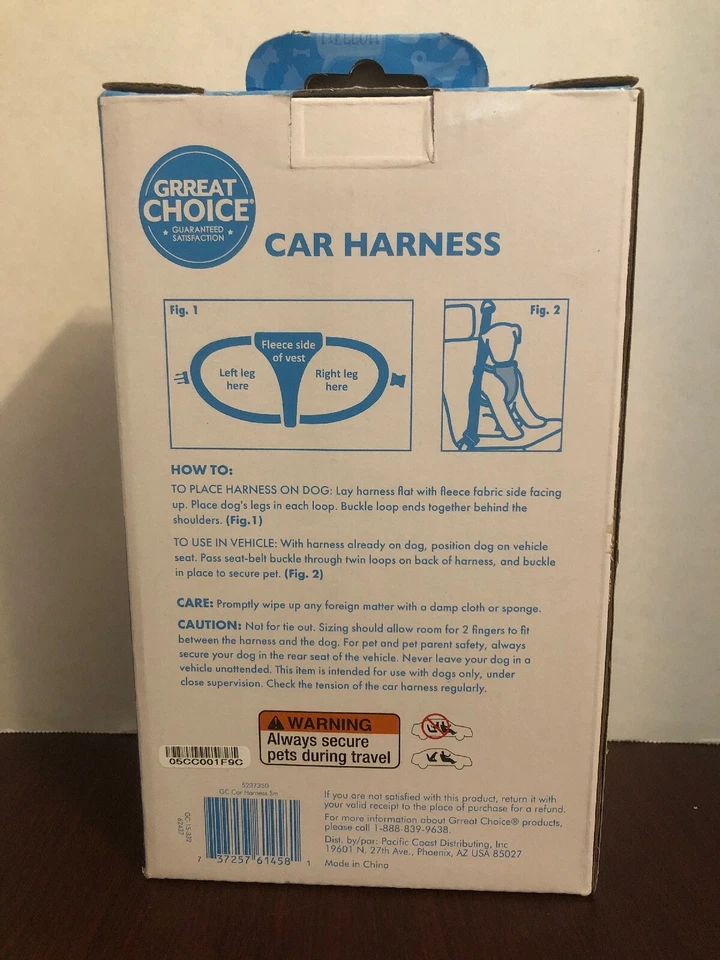 Arnés de coche Grreat Choice perros pequeños 6-25 libras - NUEVO para caridad Foto 2 de 2