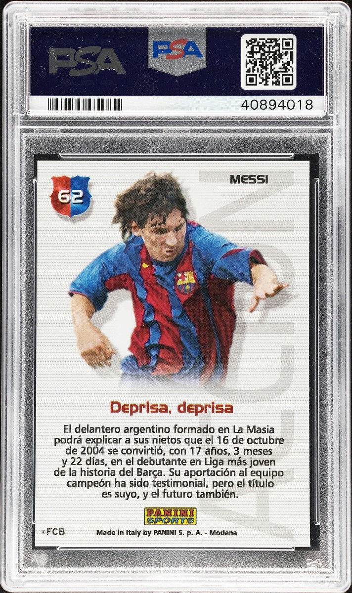 2004 Panini Mega Cracks Barca Lionel Messi Campeon #62 PSA 6 2004 Panini Mega Cracks Barca Lionel Messi Campeon #62 PSA 6