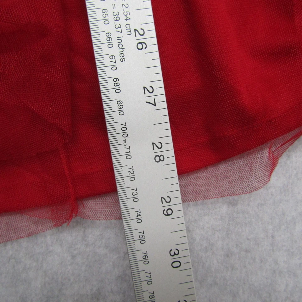 Vestido Niñas Talla 12 Rojo Flor Malla Sin Mangas Boda Fiesta Príncipe Bautizo Foto 4 de 4