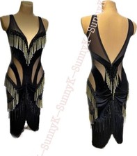 jz Handmade Women Samba Ballroom Swing Salsa Rumba Latin Dance Dress RHYTHM