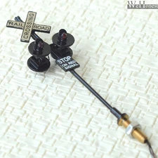 4 x HO/OO railway crossing signals both directions LED 4 targets lights #OO4BL