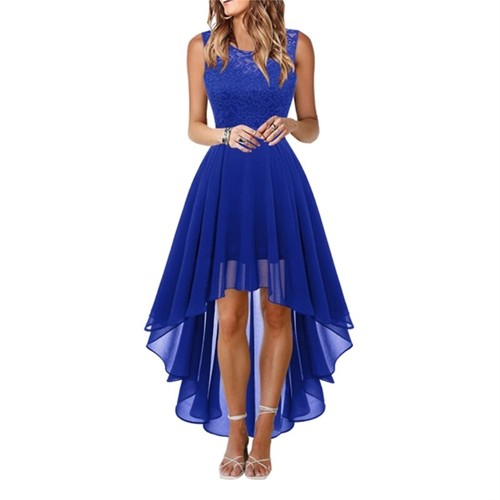 Women Cocktail Dress Sleeveless Bridesmaid Dress Round Neck for Wedding Festive - Picture 9 of 32