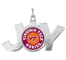 62009 Virginia Tech Hokies JOY with Round Logo Christmas Ornament