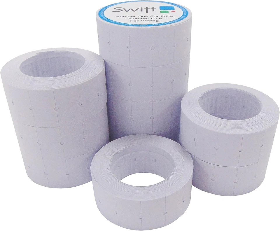 BRANDED Swift 22 x 12 mm Price Gun Labels CT1 White 5,10,20,& 30 Rolls 2,500 Stickers