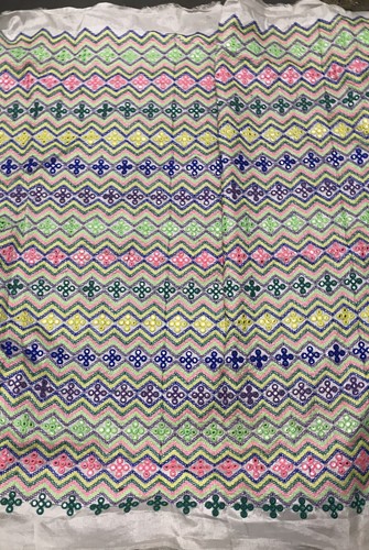 Multicolor embroidery Sequins Lace Fabric 44” Width Sold By The Yard - Picture 2 of 5