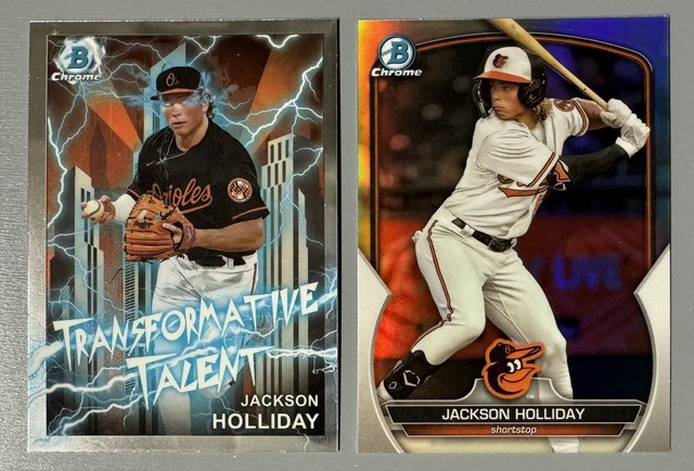 2- 2023 Bowman Chrome Jackson Holliday: Refractor, Transformative Talent Insert