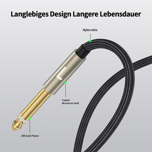 1/4 inch TRS Stereo Y-Splitter Insert Cable, 1/4 Inch Male Jack to Dual - Picture 5 of 9