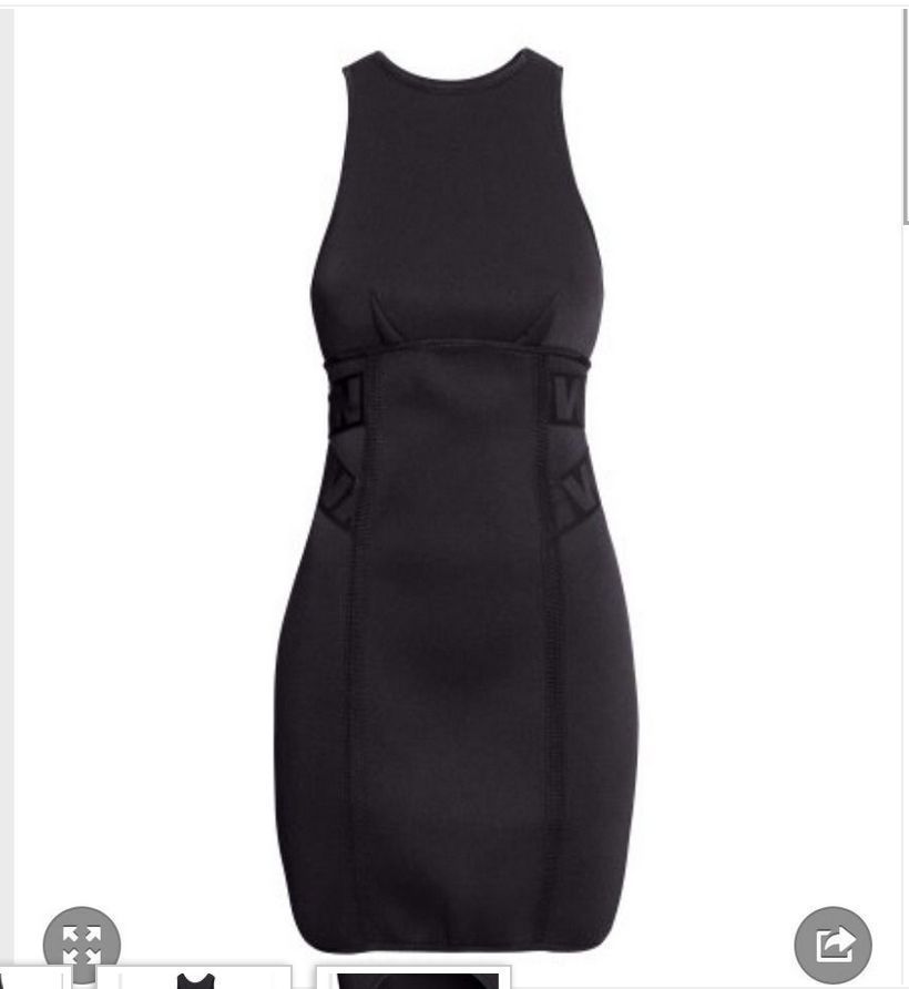 NWT Alexander Wang x H&M Black Neoprene Scuba Sleeveless Bodycon Dress SZ 8
