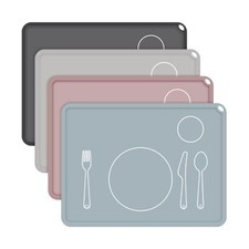 Zhehao 4 Pcs Montessori Kids Placemat 16 x 12'' Non Slip Baby Silicone Placem...