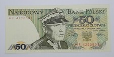 1988 Narodowy Bank Polski Poland - 50 (Fifty) Polish Zlotych PLN Banknote EF+