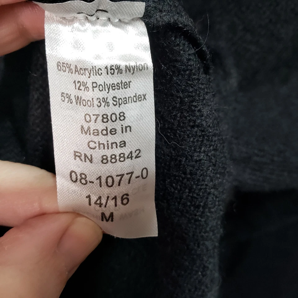 NWOT Roaman's Black Wool Blend V-Neck Sweater Plus Size 14/16 - Image 3 of 4