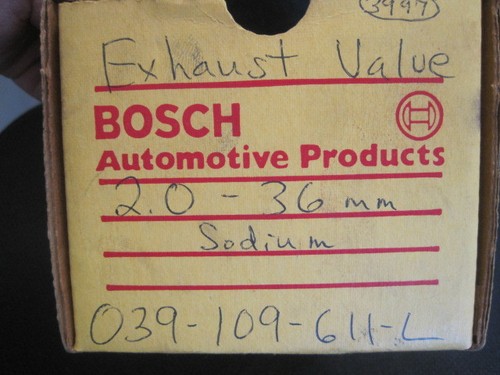 NEW GERMAN PORSCHE 914-2.0/912-E 36mm 3997 SODIUM FILLED EXHAUST VALVE 039109611 - Bild 5 von 5