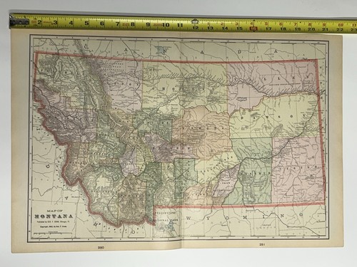 Antique Montana Map 1902 Billings Missoula Billings Bozeman Original 14” X 22” - Picture 8 of 8