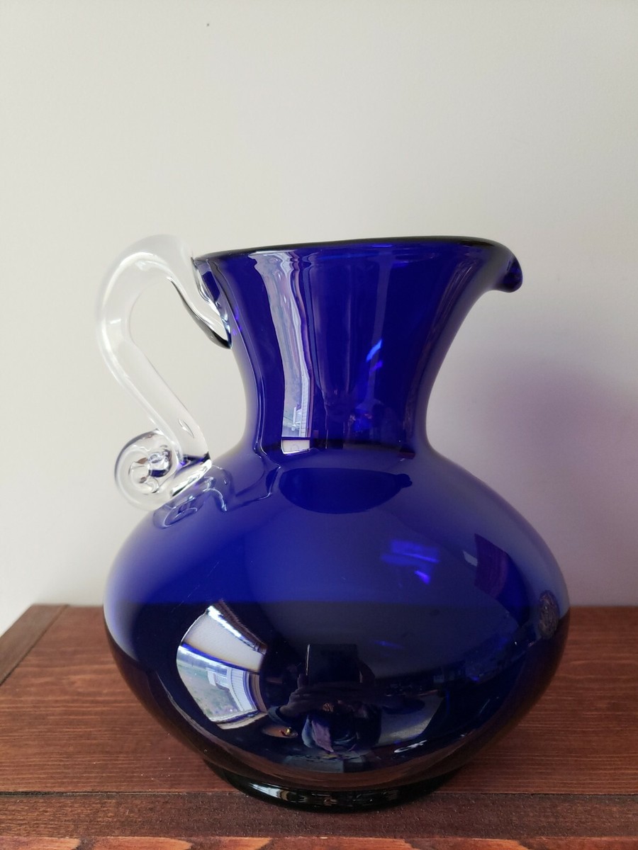 Wanda Made In Poland, Hand Blown Cobalt Blue Glass Pitcher | eBay
