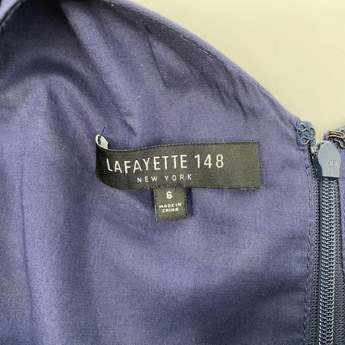 Lafayette 148 Midikleid blau weiß gestreift A-Linie | Größe 6 - Bild 8 von 8