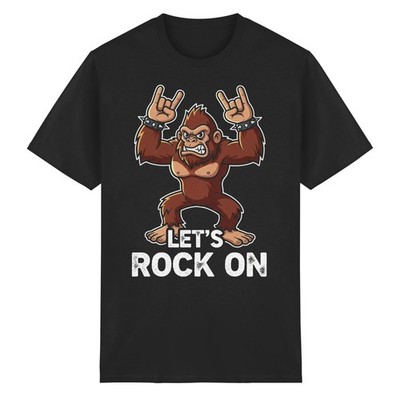 Rock T-Shirt mit Spruch Let s Rock On Musik Band Festival Konzert Unisex Shirt