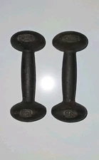Vintage York 5 Pound Pair Cast Iron Bun Dumbbells Weights Workout (10 Lbs Total)