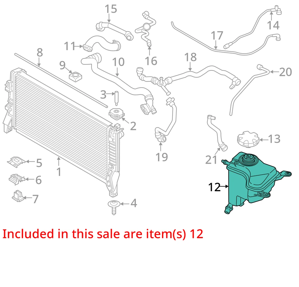 BMW X1 2018 botella de desbordamiento de refrigerante OEM 58 k millas - LKQ397807189 Foto 4 de 4