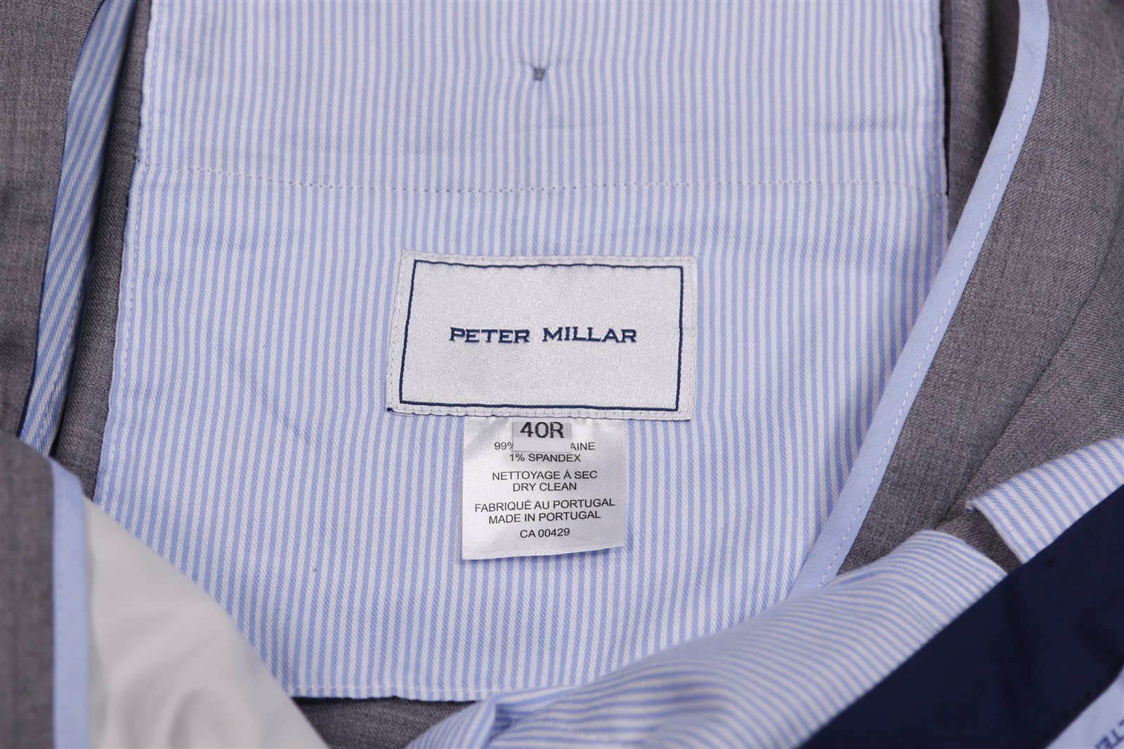 Peter Millar Solid Light Gray Wool Stretch Flat F… - image 6