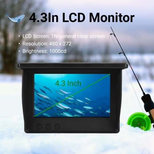 Underwater Fishing Camera, 4.3 Inch HD Ice Fishing Camera Professional Fish - Picture 4 of 7