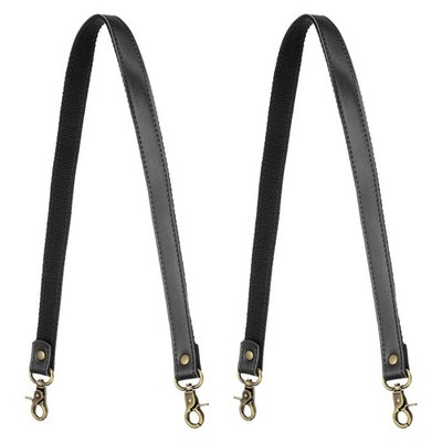 2 Piece 23.6'' Leather Lobster Buckle Strap Bronze, Black