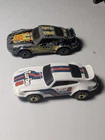 2 Vintage 1974 Hot Wheels Diecast 1/64 White & Black Porsche 911