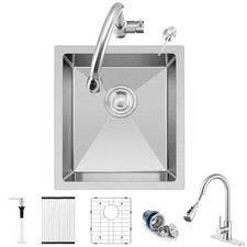 15 17 Inch Undermount Kitchen Sink, Small Stainless Steel Deep Single Bowl Ut...