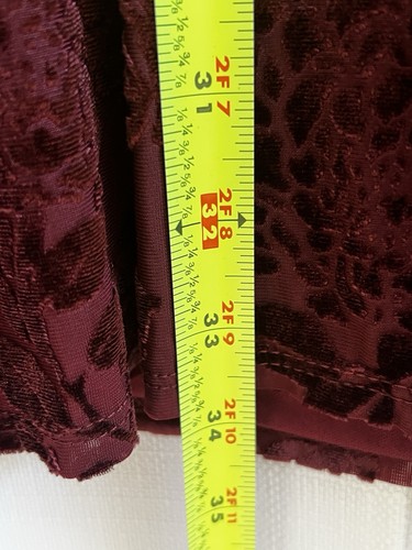 Vintage Schlupfkleid Burgund Blumen Ausbrenner Samt Midi Wasserfallausschnitt 90er Whimsigoth Lrg - Bild 8 von 12