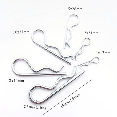Set di 100 PZ Pinze R-Clip (Beta Pins) Acciaio al Carbonio Zincato Tipo B - Foto 4 di 7